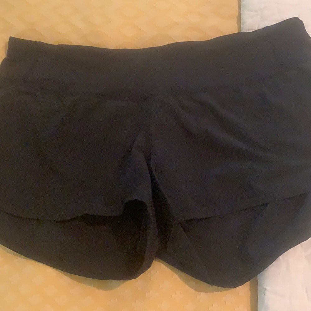 Black lulu running shorts